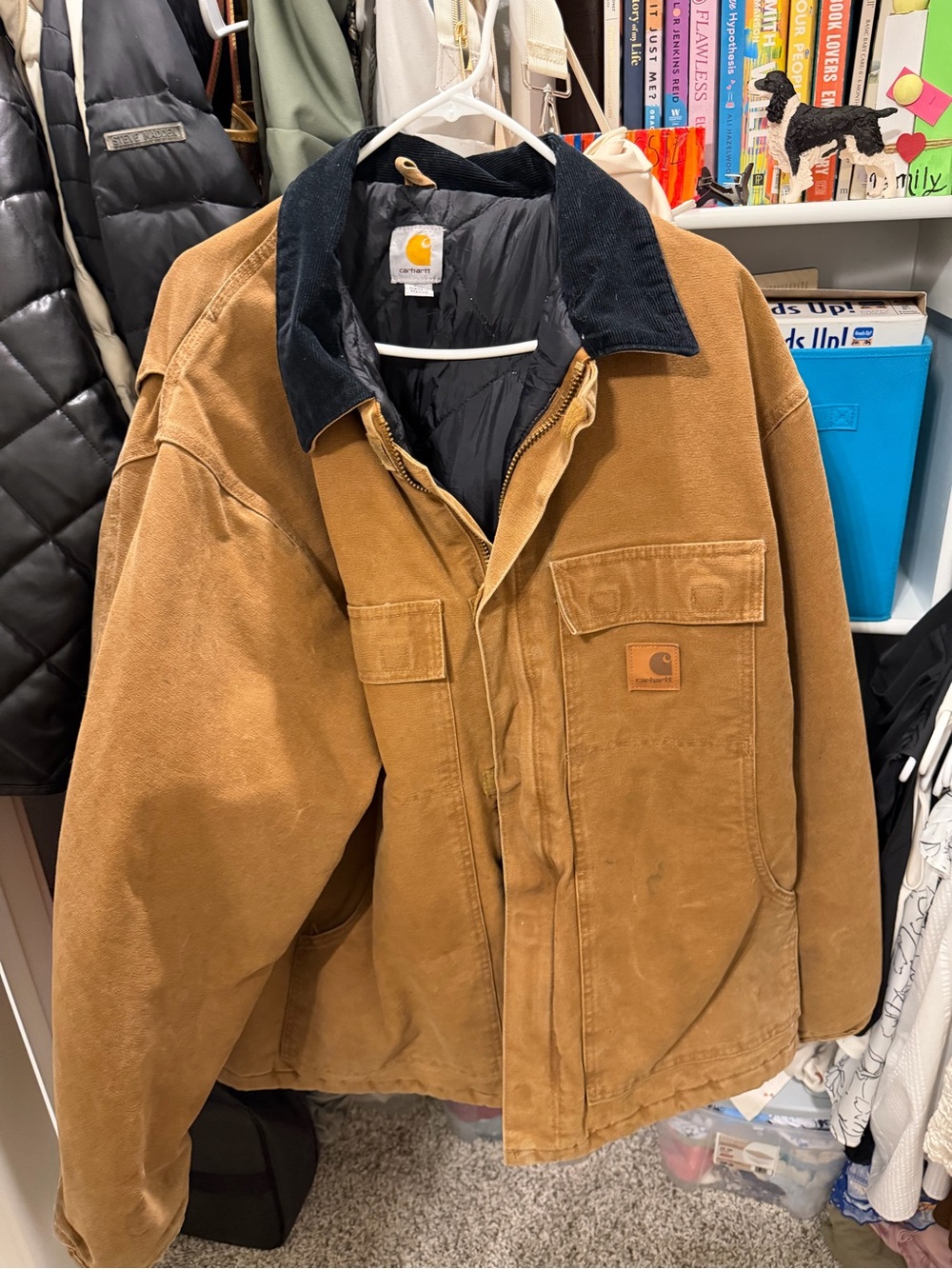Carhartt Tan Artic Quilt Lined Jacket with Black Corduroy Collar